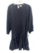 Closed Size XS Midnight blue Cotton 3/4 Balloon Sleeve Keyhole Back Dress Midnight blue / XS