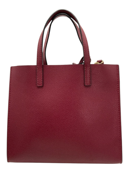 Marc Jacobs Maroon Red Pebbled Leather Handbag Zip Pocket Bag Maroon Red / S