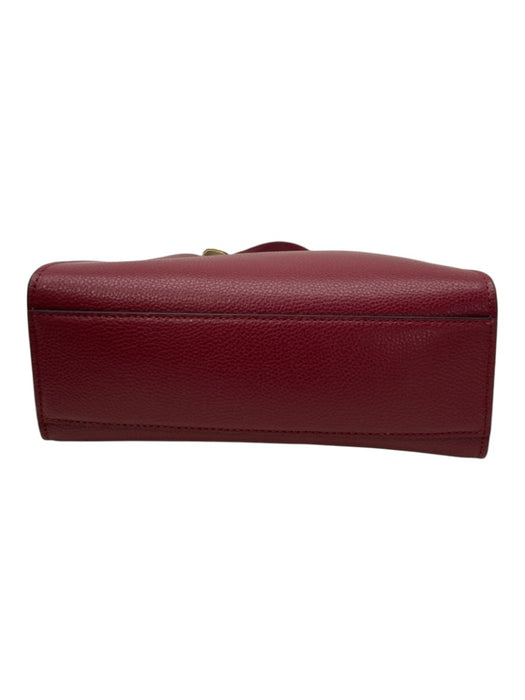 Marc Jacobs Maroon Red Pebbled Leather Handbag Zip Pocket Bag Maroon Red / S