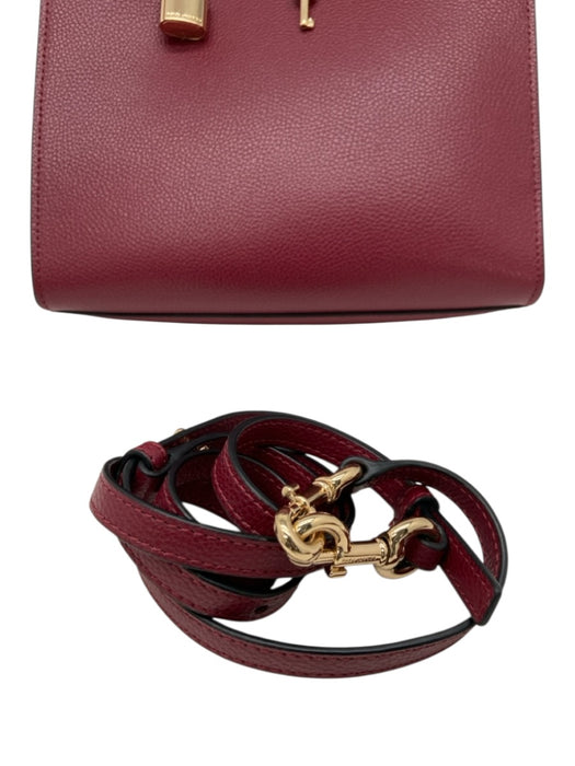Marc Jacobs Maroon Red Pebbled Leather Handbag Zip Pocket Bag Maroon Red / S