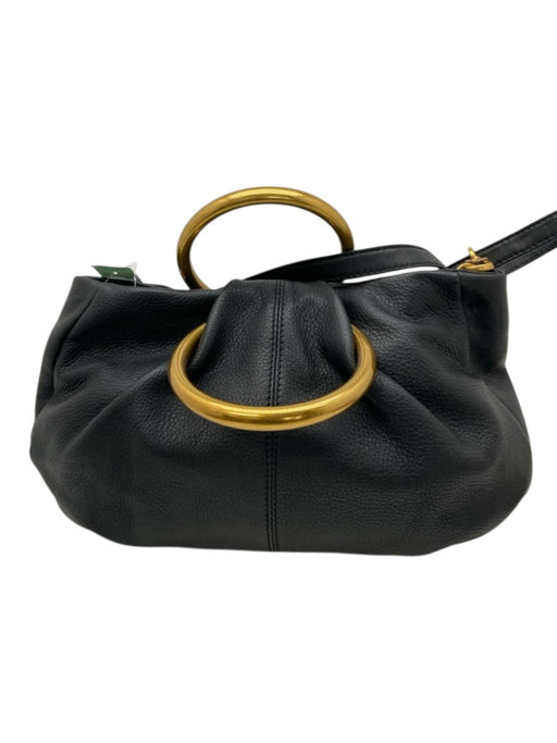 Hobo Black & Gold Leather & Metal Magnetic Closure Crossbody Studs Bag Black & Gold