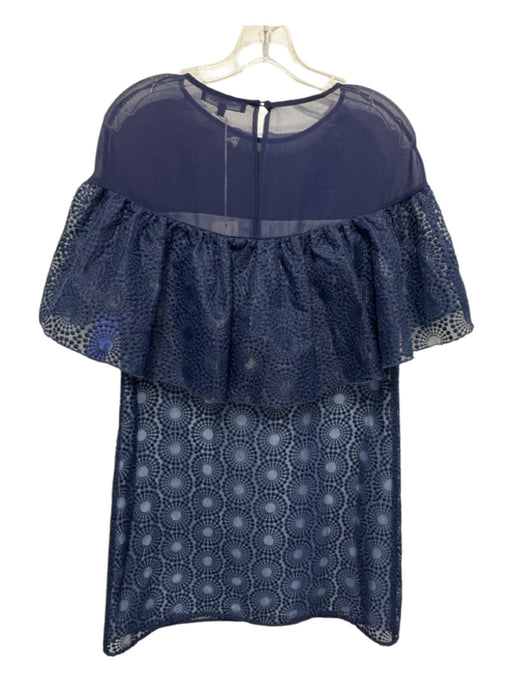 Abbey Glass Size Small Navy Polyester Chiffon Cape Sleeve Circle Dress Navy / Small