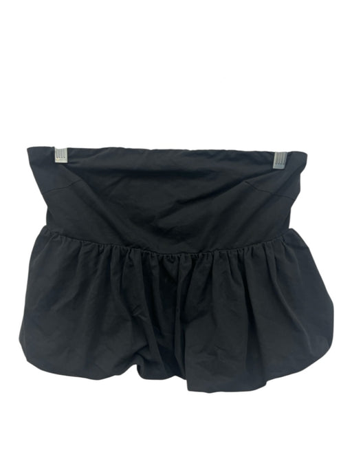 Dissh Size 4 Black Cotton Strapless Peplum Back Zip Top Black / 4