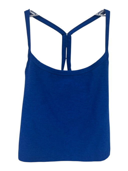 Beyond Yoga Size M Royal Blue Racer Back Heathered Built In Bra Cropped Top Royal Blue / M