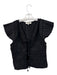 Sea New York Size S Black Polyester Cap Sleeve Accordion Pleat Tie Front Top Black / S