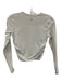 Lululemon Size Est S Light Gray Long Sleeve Ribbed Cinched Sides Cropped Top Light Gray / Est S
