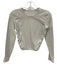 Lululemon Size Est S Light Gray Long Sleeve Ribbed Cinched Sides Cropped Top Light Gray / Est S