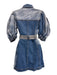 Aje Size 8 Medium & light wash Cotton Denim 1/2 Puff Sleeve Button Front Dress Medium & light wash / 8
