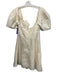 Cult Gaia Size 4 Cream White Linen Blend Off Shoulder Gathered Pleating Dress Cream White / 4