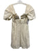 Cult Gaia Size 4 Cream White Linen Blend Off Shoulder Gathered Pleating Dress Cream White / 4