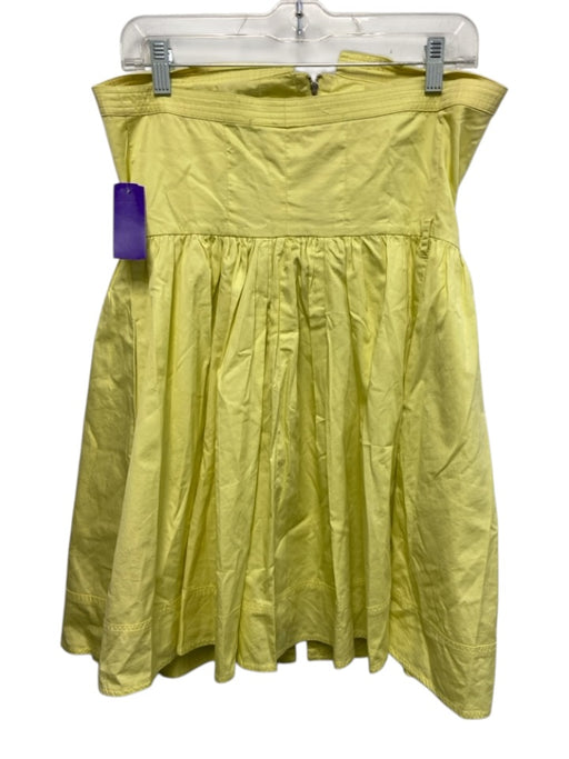 Self-Portrait Size Est M Yellow Cotton Strapless Zip Front Gathered Waist Dress Yellow / Est M