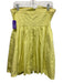 Self-Portrait Size Est M Yellow Cotton Strapless Zip Front Gathered Waist Dress Yellow / Est M