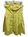 Self-Portrait Size Est M Yellow Cotton Strapless Zip Front Gathered Waist Dress Yellow / Est M