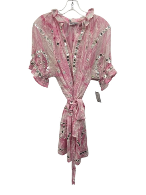 Juliet Dunn Size 1 Pink & White Missing Fabric Tag Tie Dye Sequin Detail Dress Pink & White / 1