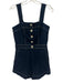 Maeve by ANTHROPOLGIE Size 6 Navy Blue Viscose Blend Contrast Stitch Romper Navy Blue / 6