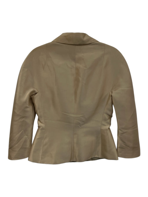 Dolce & Gabbana Size 42 Champagne Beige Silk 3/4 Sleeve Button Front Jacket Champagne Beige / 42