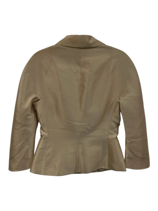 Dolce & Gabbana Size 42 Champagne Beige Silk 3/4 Sleeve Button Front Jacket Champagne Beige / 42