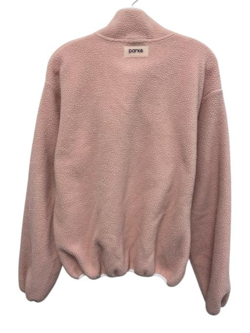Parke Size S/M Pink & White Missing Fabric Tag Fleece High Neck Teddy Jacket Pink & White / S/M