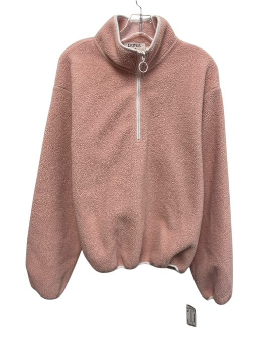 Parke Size S/M Pink & White Missing Fabric Tag Fleece High Neck Teddy Jacket Pink & White / S/M