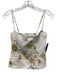 Reformation Size 6 White & Multi Linen Floral Bow Print Spaghetti Strap Tank Top White & Multi / 6