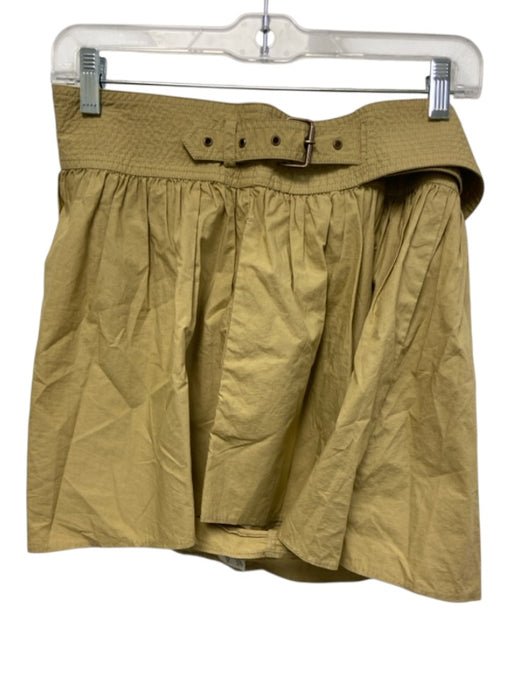 Ulla Johnson Size 8 Khaki Beige Cotton Gathered Waistband Belt detail Shorts Khaki Beige / 8