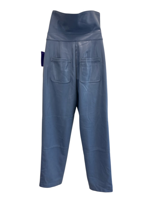 Jonathan Simkhai Size 6 Dusty Blue PU Leather Paneled Tie Waist Tapered Pants Dusty Blue / 6