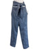 Jonathan Simkhai Size 6 Dusty Blue PU Leather Paneled Tie Waist Tapered Pants Dusty Blue / 6