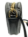 Gucci Black Leather Zip Top Chevron Quilt Circle Crossbody Bag Black