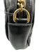 Gucci Black Leather Zip Top Chevron Quilt Circle Crossbody Bag Black
