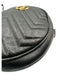 Gucci Black Leather Zip Top Chevron Quilt Circle Crossbody Bag Black