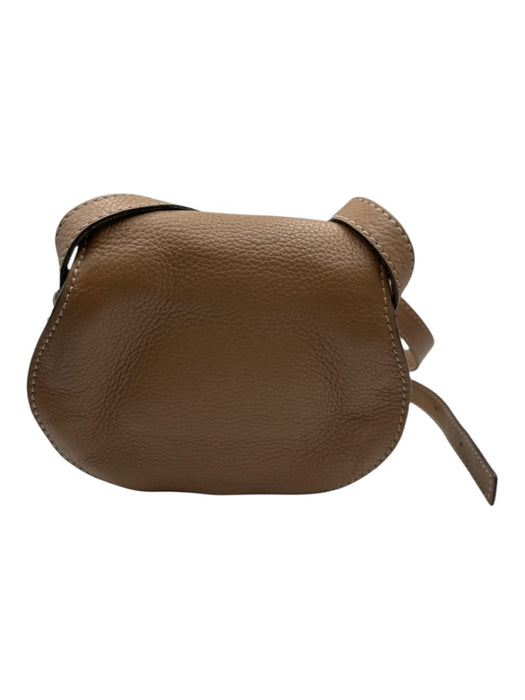 Chloe Brown Leather Flap Top Saddle Adjustable Strap Crossbody Bag Brown / Mini