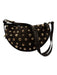 Zara Brown & Gold Suede Studded Zip Top Shoulder Bag Crescent Bag Brown & Gold / Small
