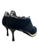 Sneex Shoe Size 8 Black Suede Wide Silver Detail Elastic Strap Heel Shoes Black / 8