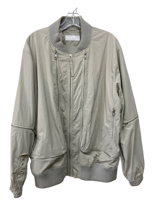 Helmut Lang Size L Tan Synthetic Solid Bomber Men's Jacket L