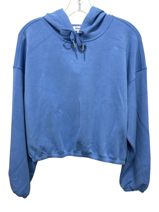Spanx Size M Light Blue Modal Blend Long Sleeve Cropped Hoodie Sweatshirt Light Blue / M