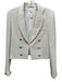 House of Harlow Size M Cream White Cotton Blend Gold Buttons Tweed Blazer Jacket Cream White / M