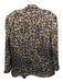 Zara Size M Brown & Black Viscose Lapel Leopard Print Blazer Jacket Brown & Black / M