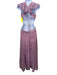 ASTR Size M Pink, Blue, White Polyester Flutter Cap sleeve Floral Maxi Dress Pink, Blue, White / M