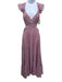 ASTR Size M Pink, Blue, White Polyester Flutter Cap sleeve Floral Maxi Dress Pink, Blue, White / M