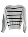 Nanette Lepore Size S White & Black Rayon Blend Long Sleeve Striped Knit Top White & Black / S
