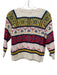 Mother Size XS Cream, Blue, & Multi Cotton Knit Long Sleeve Cropped Sweater Cream, Blue, & Multi / XS