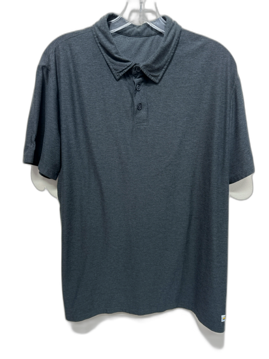 Vuori Size Est M Gray Solid Polo Men's Short Sleeve Gray / Est M