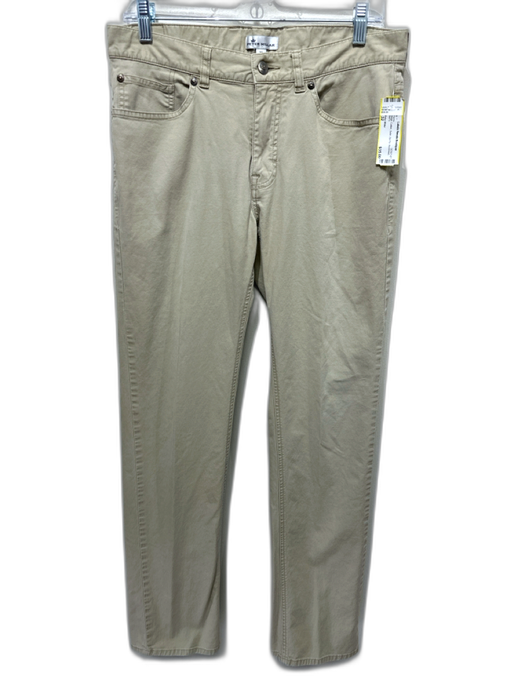 Peter Millar Size 32 Beige Cotton Solid Zip Fly Men's Pants Beige / 32