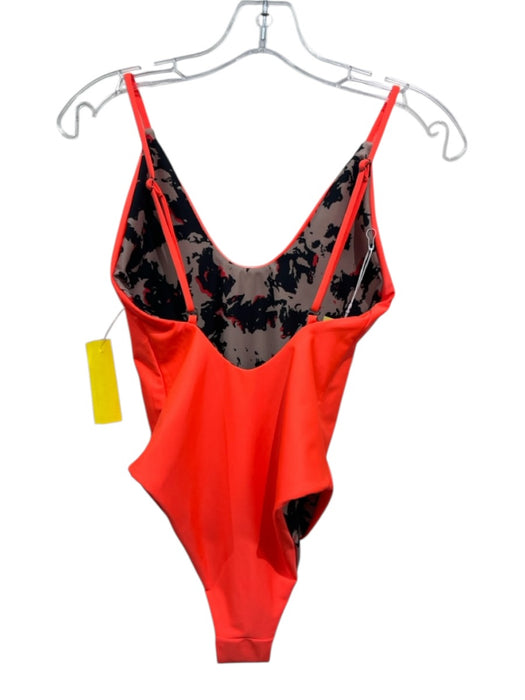 Maaji Size L Neon Orange & Beige Polyester & Spandex Adjustable straps Swimsuit Neon Orange & Beige / L