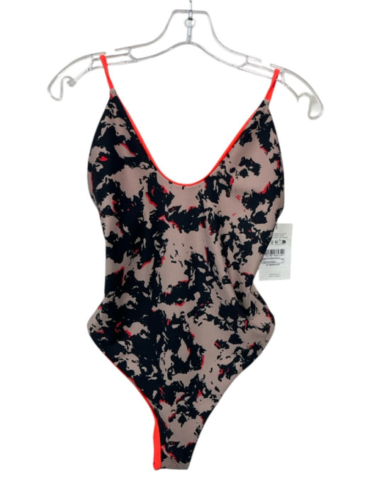Maaji Size L Neon Orange & Beige Polyester & Spandex Adjustable straps Swimsuit Neon Orange & Beige / L