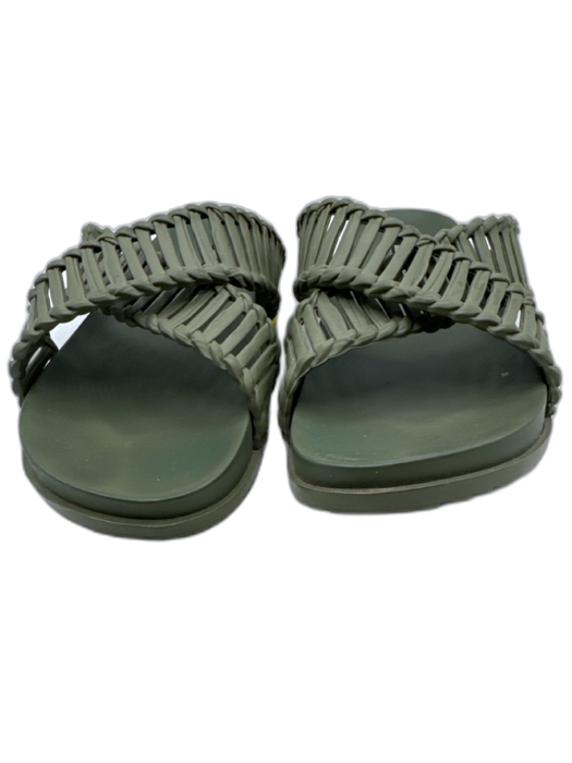melissa / salinas Shoe Size 7 Olive Green Rubber Criss Cross Slide Mules Sandals Olive Green / 7