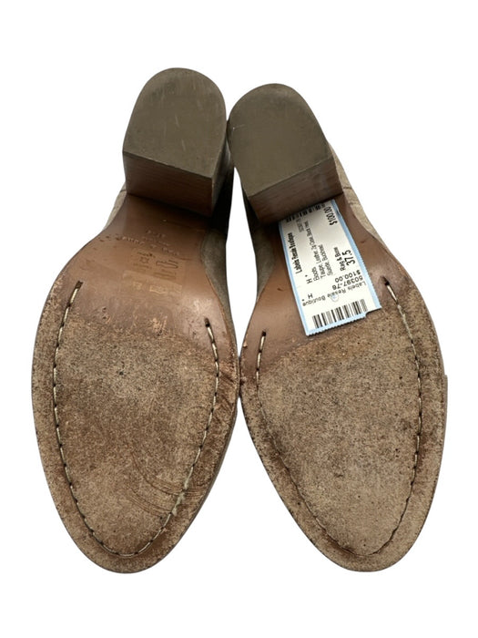 Rag & Bone Shoe Size 37.5 Taupe Leather Zip Close Block Heel Suede Boots Taupe / 37.5