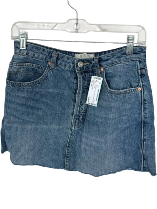 We The Free Size 28 Med Dark Wash Cotton Cut off Denim Skirt Med Dark Wash / 28