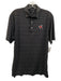Johnnie O Size M Black & White Synthetic Striped Polo Athleisure Short Sleeve Black & White / M