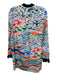 Mary Katrantzou Size 6 White, Orange, Blue, Multi Silk Waves, Clouds Tunic Top White, Orange, Blue, Multi / 6